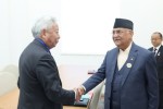 प्रधानमन्त्री ओली र एआईआईबी अध्यक्ष जिन लिम्बुनबीच शिष्टाचार भेट