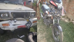 जिप र मोटरसाइकल ठोक्किँदा दुई जनाको मृत्यु
