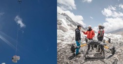 सगरमाथाको फोहर सङ्कलनमा ड्रोनको प्रयोग, प्रविधिमार्फत संरक्षण अभियानलाई गति