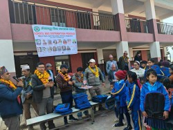 ओखलढुङ्गा विपद् व्यवस्थापन समाजद्वारा ज्ञानज्योति माविमा झोला वितरण