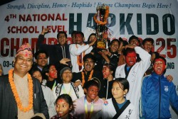 चौथो राष्ट्रिय विद्यालयस्तरीय हाप्किडोमा दाङ भ्याली कलेज च्याम्पियन