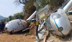 दुर्घटनामा परेको हेलिकप्टरका घाइतेको उद्धार