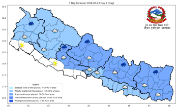 मौसममा पश्चिमी प्रणालीको आंशिक प्रभाव, केही स्थानमा वर्षा र हिमपातको सम्भावना
