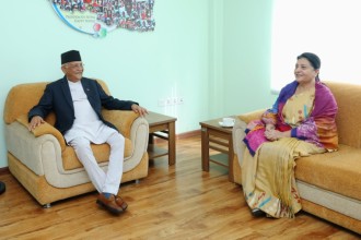 पूर्वराष्ट्रपति भण्डारी र एमाले अध्यक्ष ओलीबीच भेटवार्ता