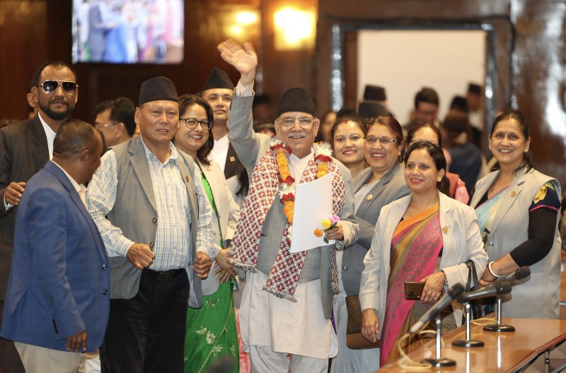 प्रधानमन्त्री प्रचण्डलाई चौथो पल्ट विश्वासको मत 