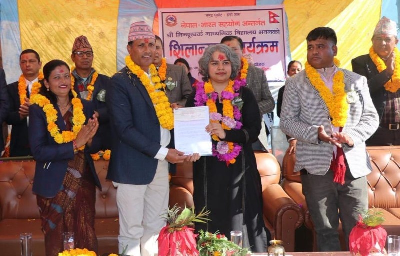 भारतको सहयोगमा दुई विद्यालय भवनको शिलान्यास