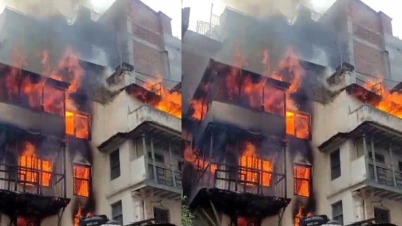 काठमाडौंको मखनटोलमा आगलागी, एक जनाको मृत्यु