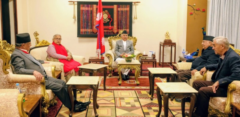 प्रधानमन्त्री कार्की र तीन दलका शीर्ष नेताबीच पहिलोपटक छलफल